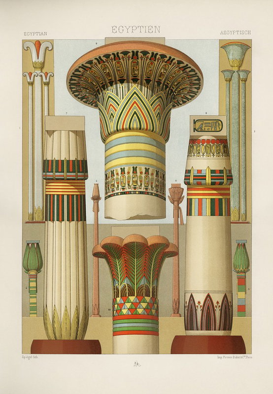 Lithographie D'art Albert Racinet « L'Ornement Polychrome » - Impression Giclée A4 (21,1 X 29,7 Cm) - Papier Brillant 300 G/m²