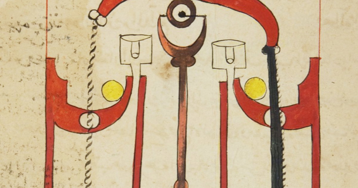 Untitled Image from Kitāb al-jāmiʿ bayn al-ʿilm wa-al-ʿamal al-nāfiʿ fī ṣināʿat al-ḥiyal, Staatsbibliothek Ms or Fol 3306 (ca. 17th century)