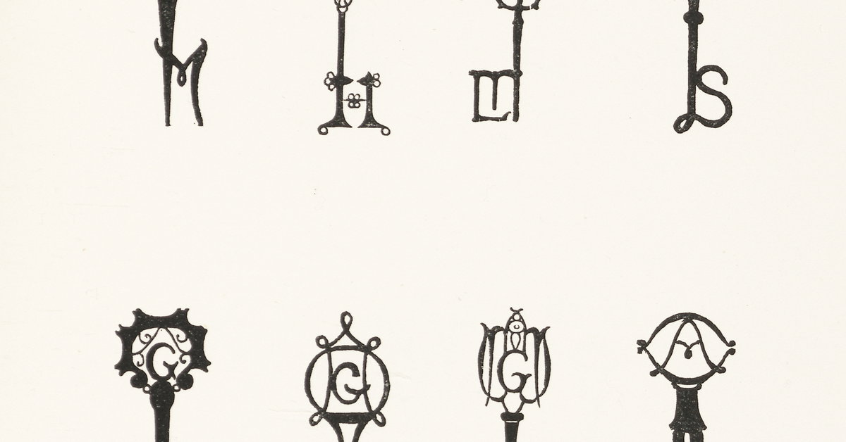 ‘Design for eight initial keys’ by Aubrey Beardsley from John Lane’s ...