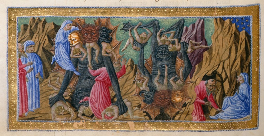 Inferno*, Canto: XXXIV: Dante and Virgil witnessing the gigantic