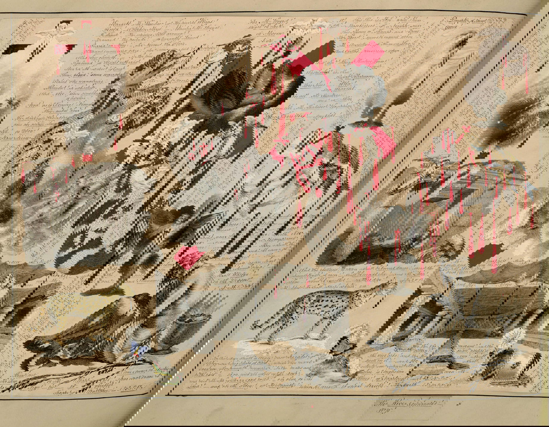 John Bingley Garland collage from Evelyn Waugh's Blood Book