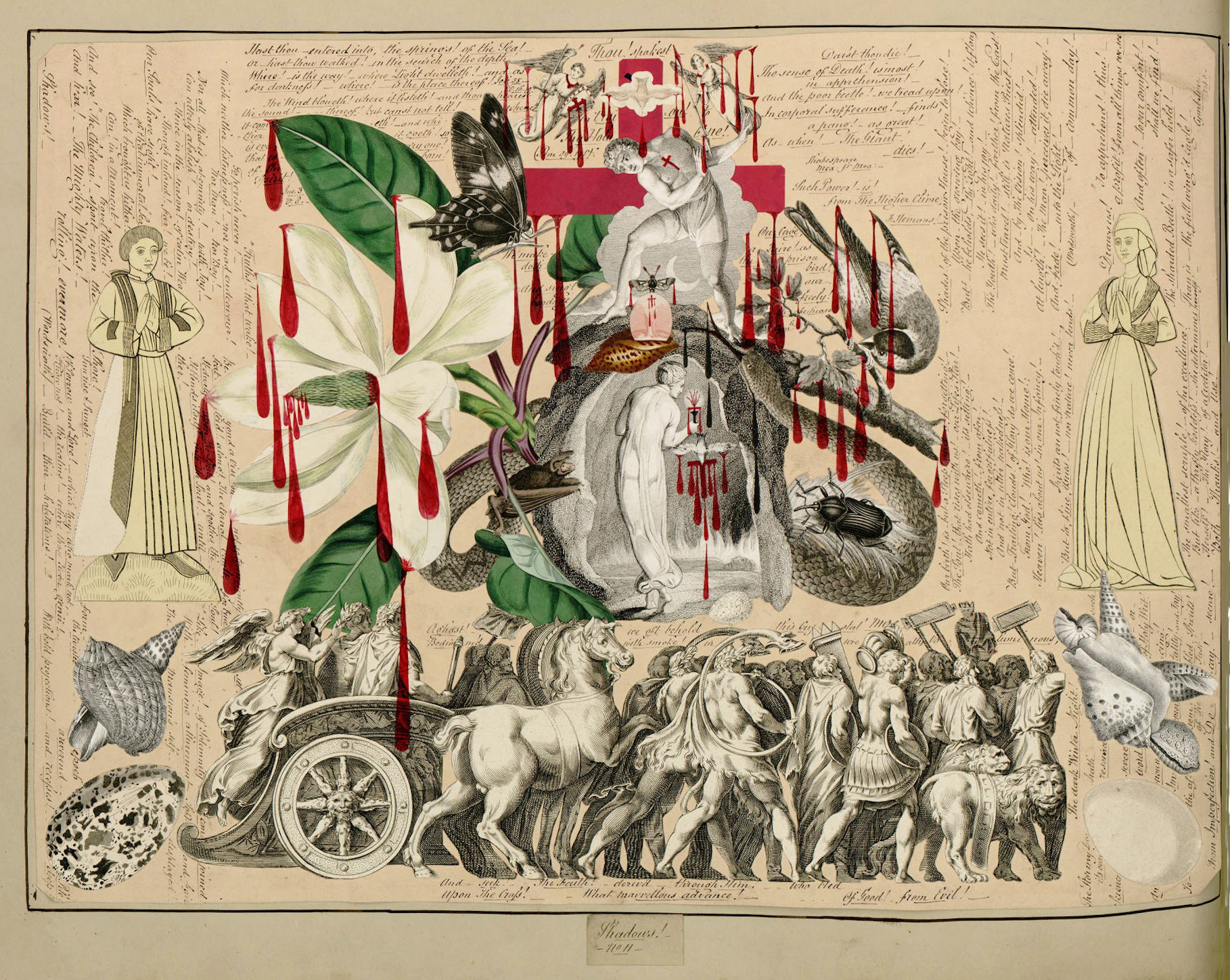 John Bingley Garland collage from Evelyn Waugh's Blood Book