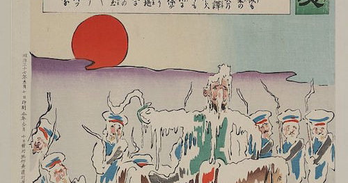 ‘Frozen Russian soldiers melting away before the Japanese army (the ...