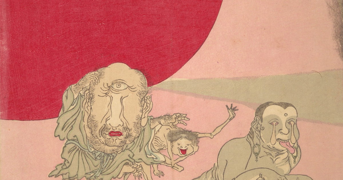 ‘Under dawn’s red sun, the parade of demons ends. From left: the one ...