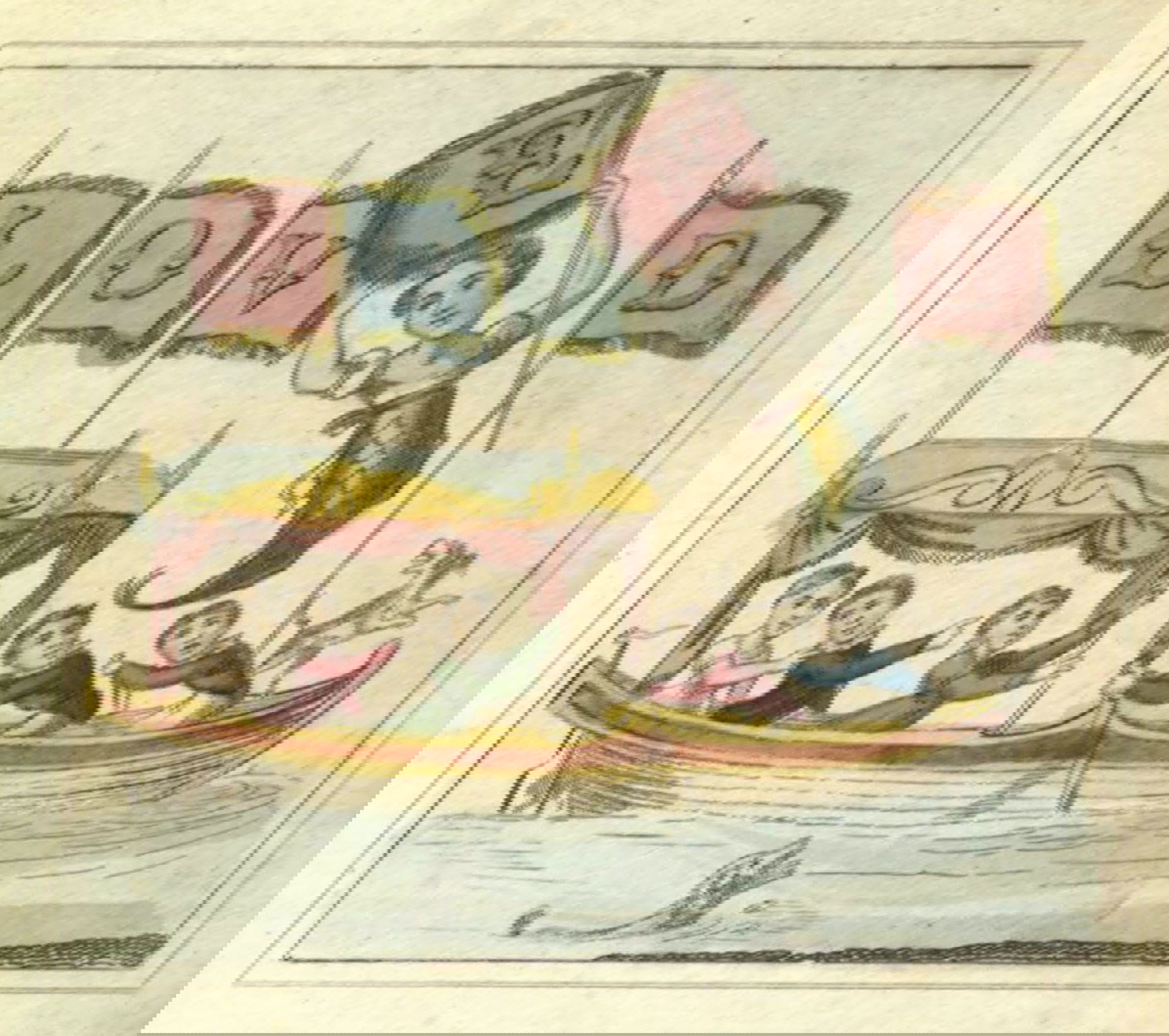 Coloured engraving of punctuation