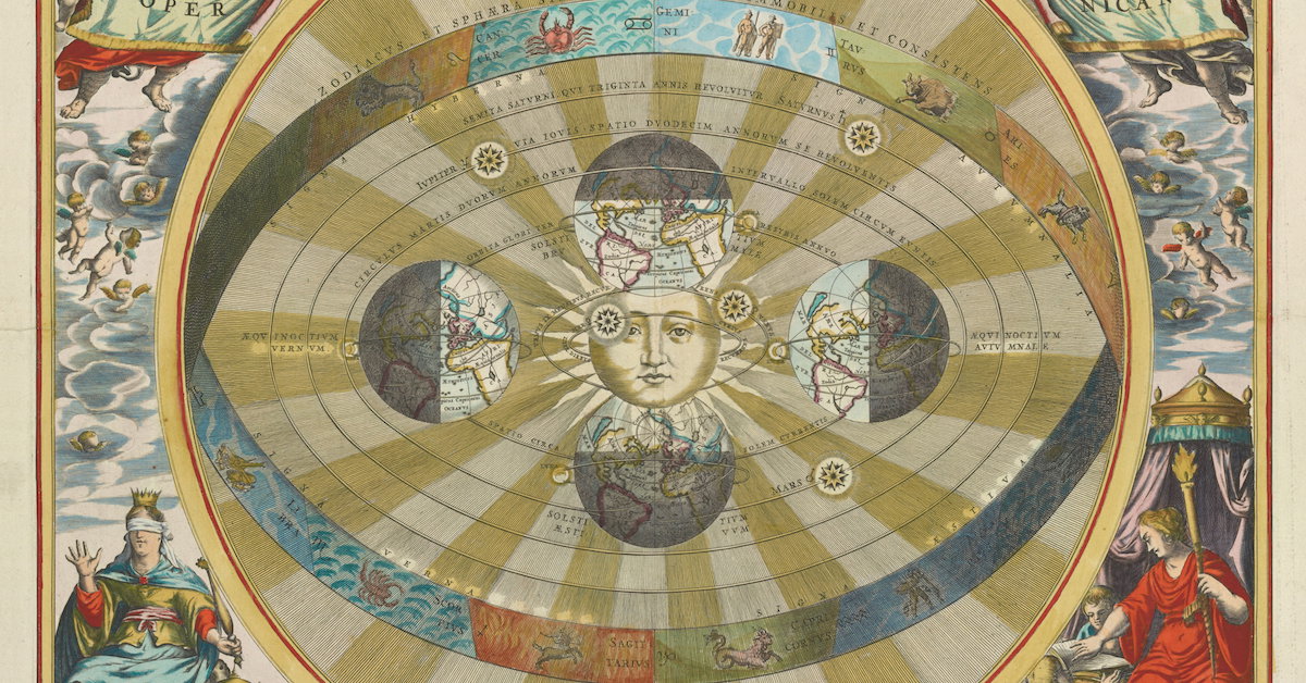 ‘Copernican System of the Universe’ by Andreas Cellarius from Harmonia ...