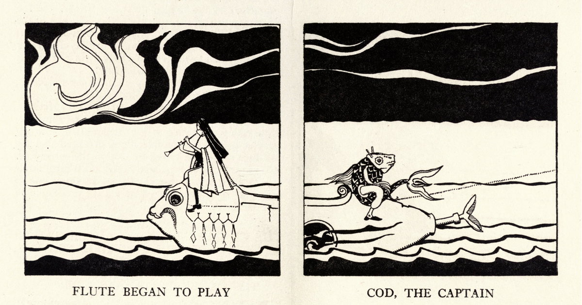 ‘Flute Began to Play / Cod, the Captain’ by Jean de Bosschère from Weird Islands (1921)