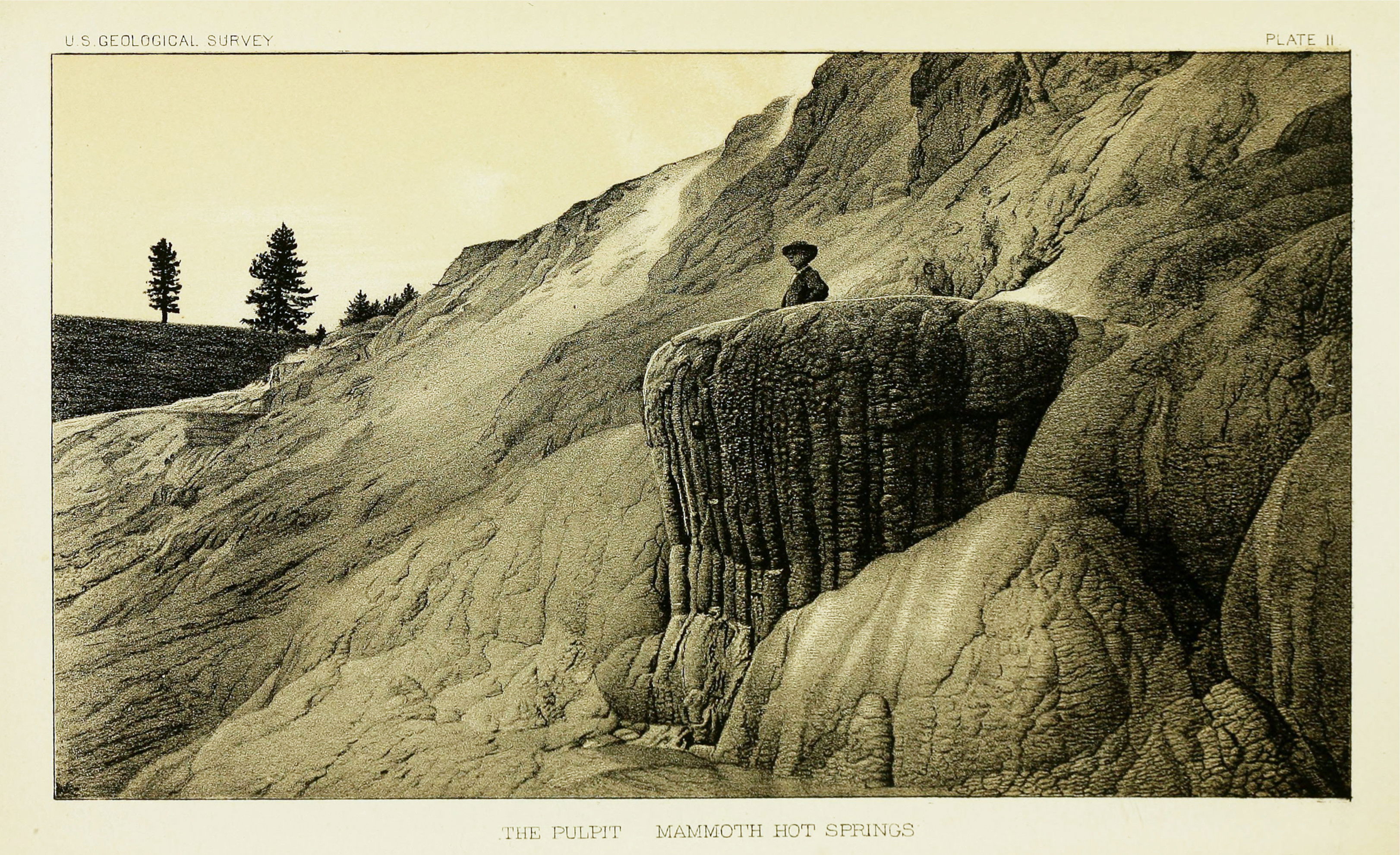 Lithograph of Yellowstone